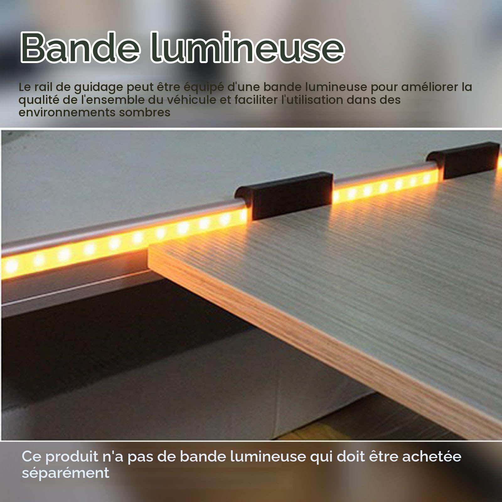 Rail de Tables pour Camping-Car, Rail Coulissant de Table Pliante, Accessoires de Camping-Car, Rail de Support de Table Pliante Mural pour Yacht, Bateau(100cm)