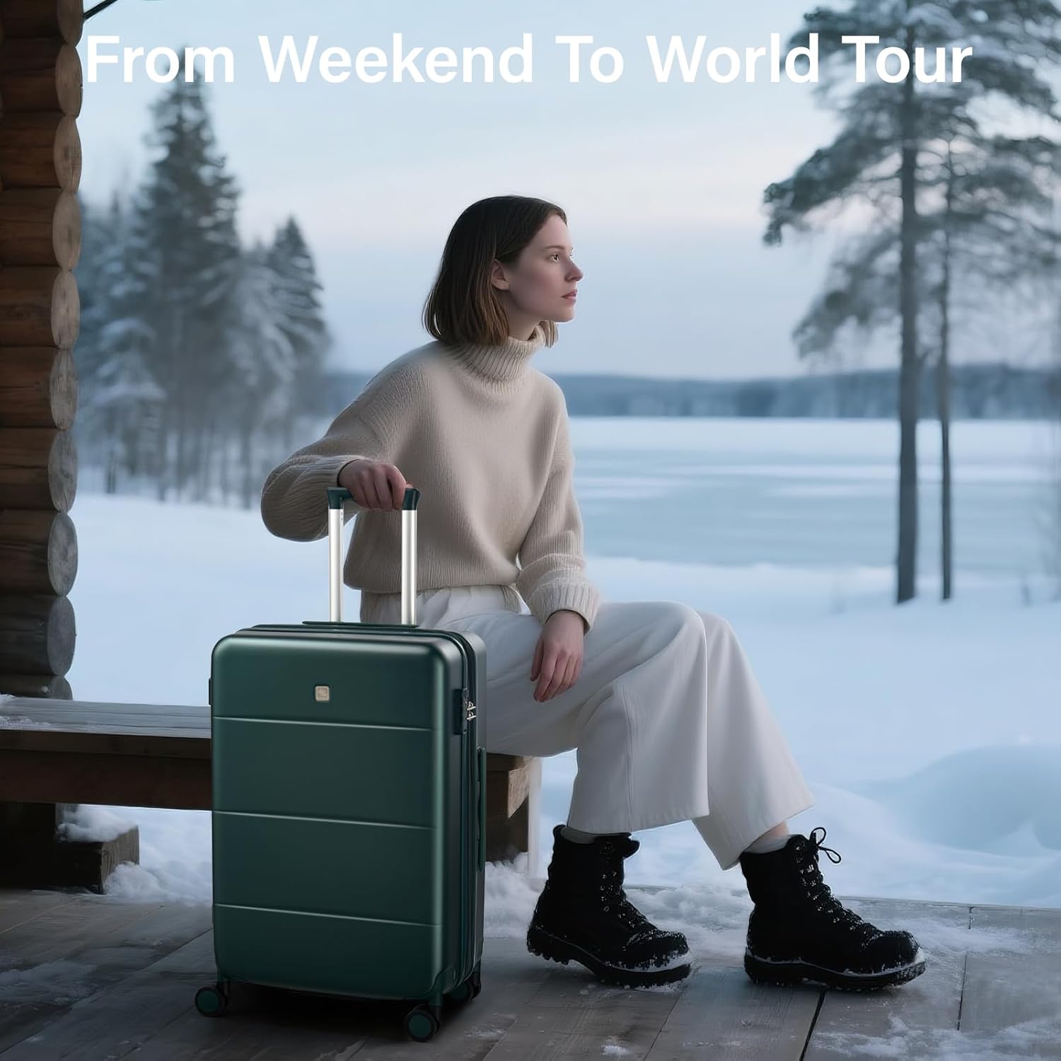 Hanke Expandable 26 Inch Luggage with Spinner Wheels, Hardside Large Suitcase, All-PC Hard Shell Travel Luggage, TSA Lock, Lightweight Durable Checked-Medium (Blackish Green, 93L) - Image 8