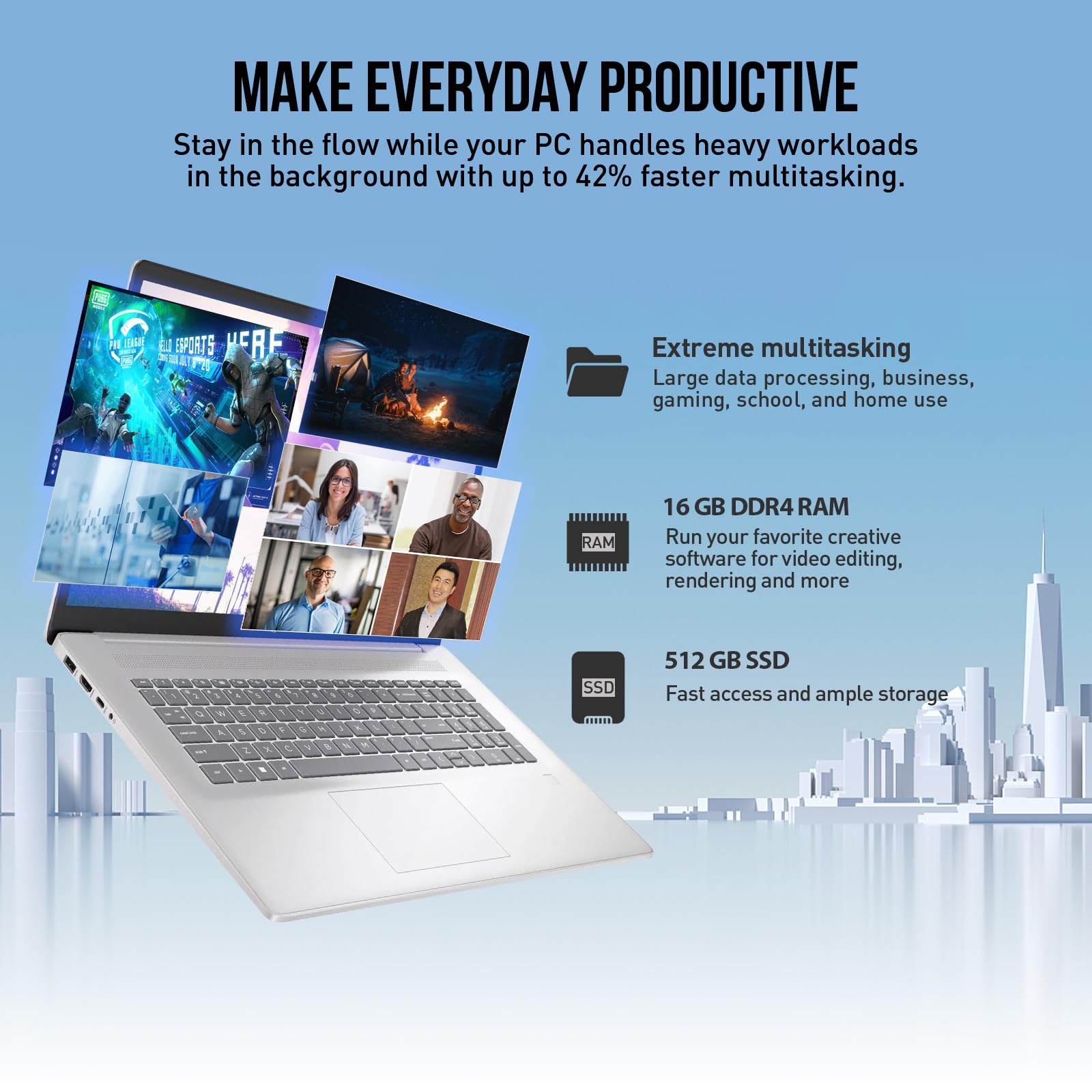 Amazon.com: HP 17 Inch Laptop Touchscreen Computer, 17.3
