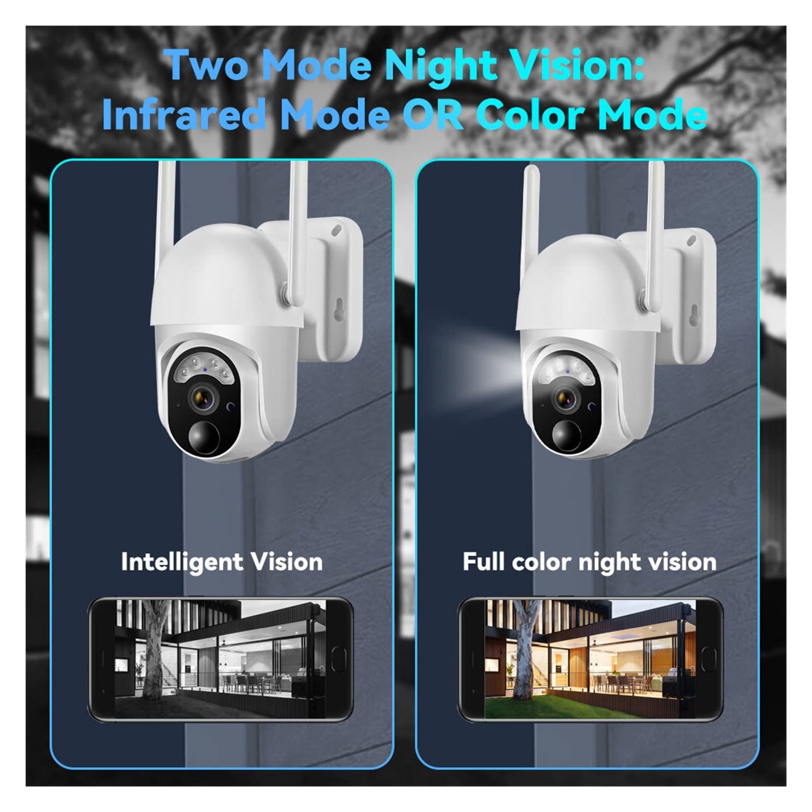 Inteligente 3MP 3.5W Solar 7800mAh Batería Inalámbrica PTZ Exterior Impermeable Vigilancia WiFi IP Seguridad Cámara de luz Color Imagen Nítida Fácil Usar(Solar CAM 64G)