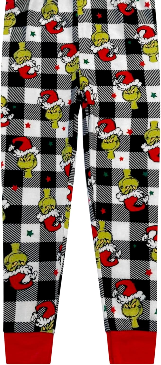 Dr. Seuss The Grinch Christmas Pajamas 2 Piece Set - Holiday Sleepwear Long Sleeve & Pants, Matching Kids Boys Girls PJ Set - Image 5