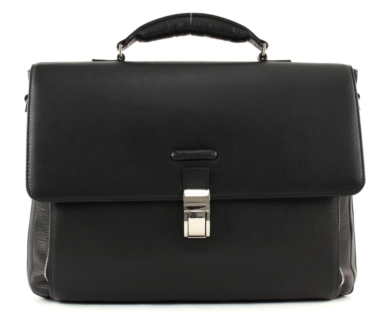 Piquadro Herren Schwarz Erweiterbare Laptoptasche Mit Überschlag Und Ipad®/Ipad®Air/Air2-Fach