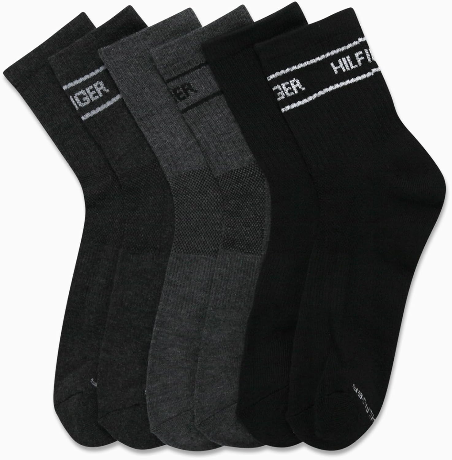 Tommy Hilfiger Mens Quarter Socks - 6 Pack Athletic Performance Cushioned High Quarter Length Ankle Socks for Men for Running - Image 4