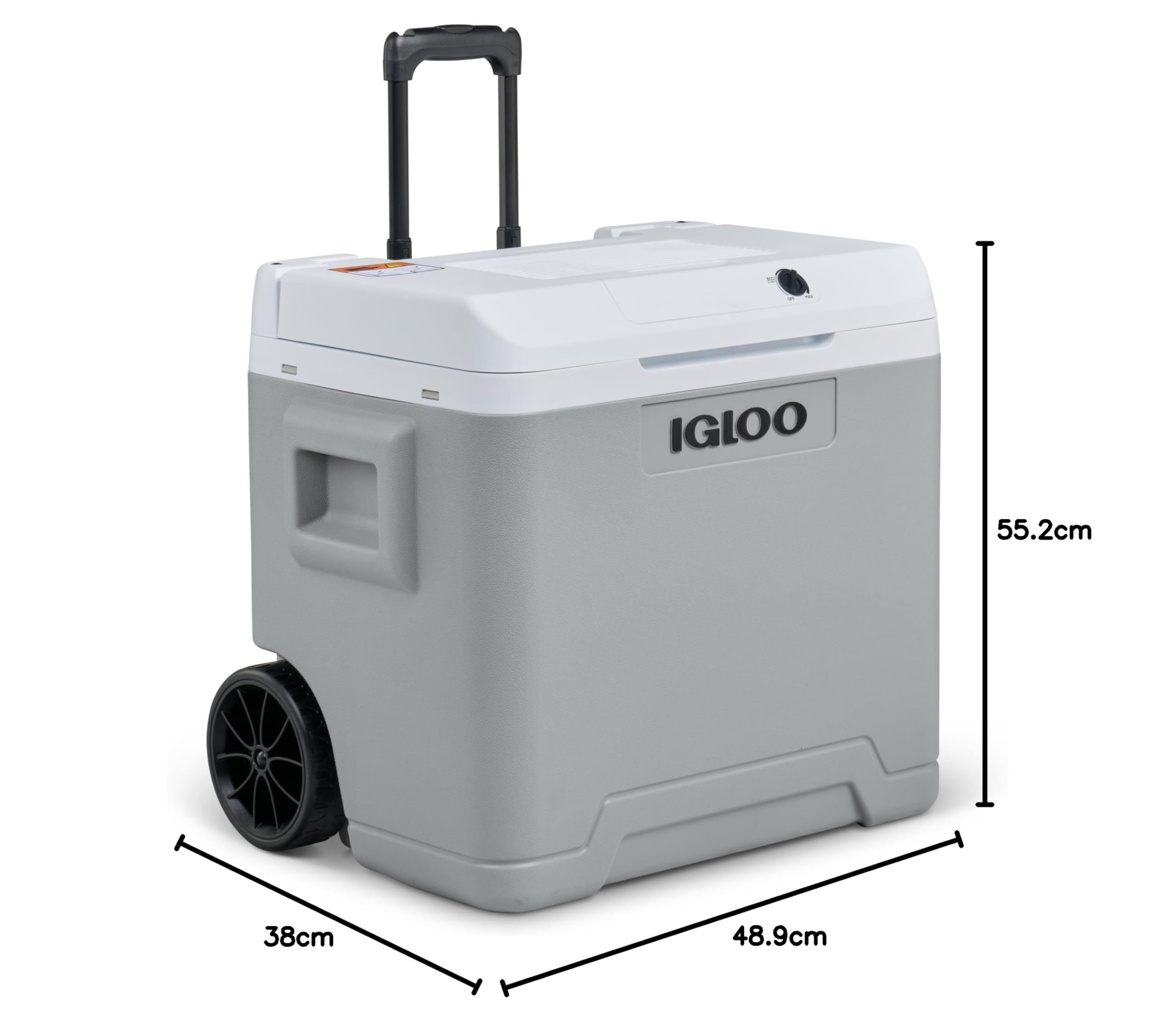 IGLOO IE42 elektrische Kühlbox 12V 230V 42L Mini-Kühlschrank mit Rollen Teleskopgriff