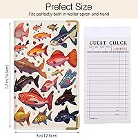 Vista 20 de Libros de Servidor de Varios Tipos de Hongos para Bartender Camarera - Libro de Camarero de Cuero PU Floral Tropical con Bolsillo con Cremallera