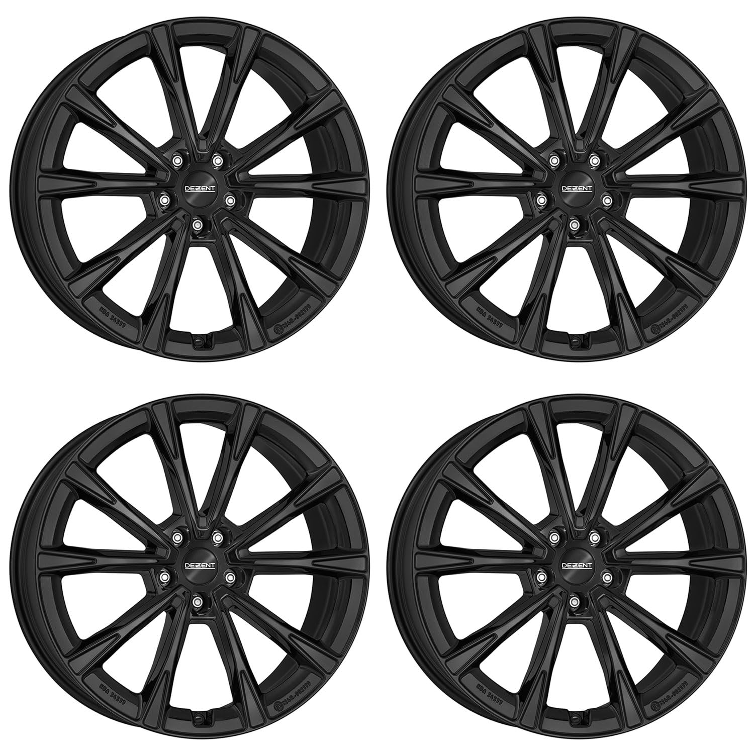 4x Dezent alloy rims AR black 9.0Jx20 ET53 5x108 compatible with Polestar Polestar 2