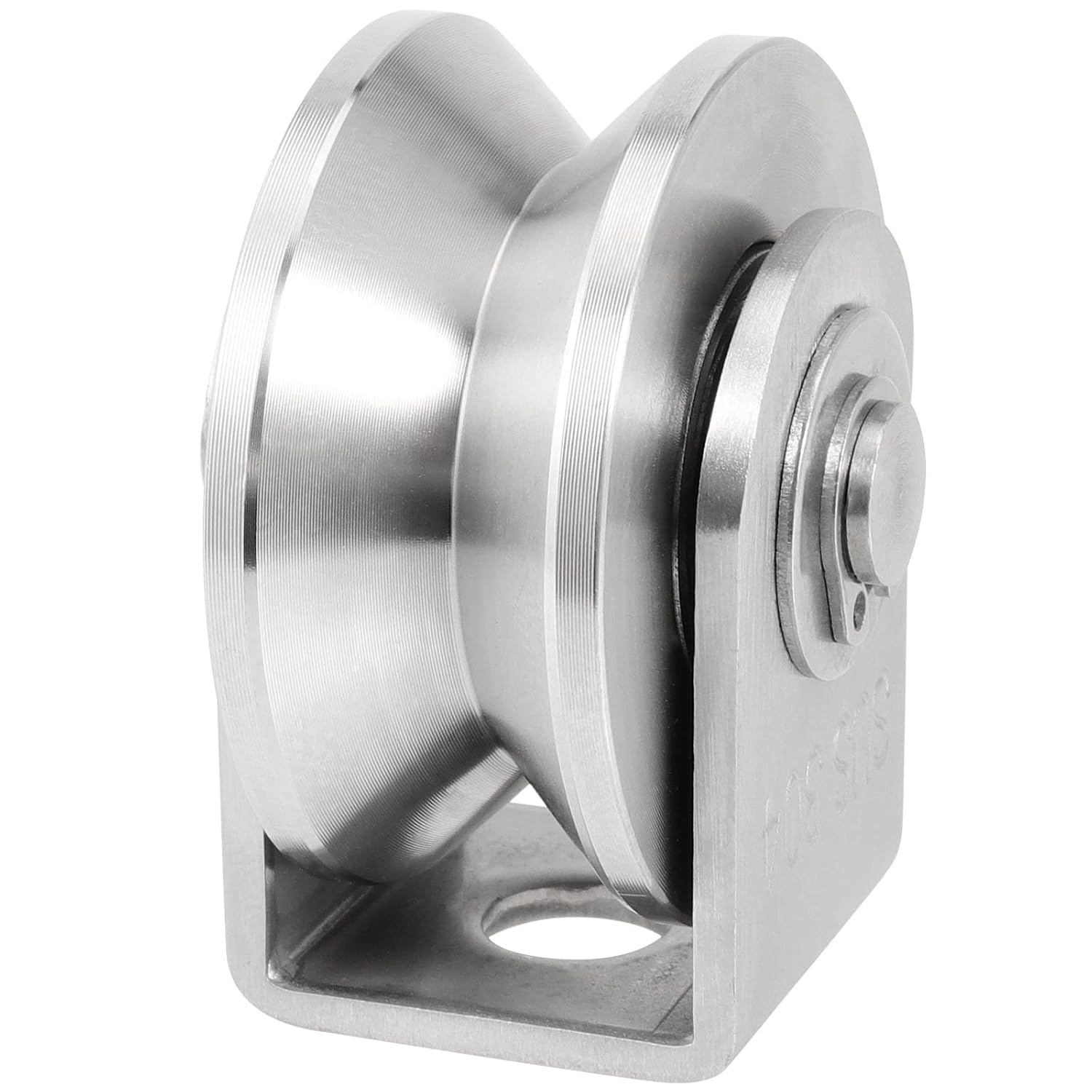 SEUNMUK 4 PCS 2 Inch V Groove Wheel, 304 Stainless Steel Double Bearing Sliding Gate Roller Wheel, V Shape Guide Pulley Track Wheel with Mounting Bracket for Swing and Sliding Gate, 660 lbs Capacity: Industrial & Scientific