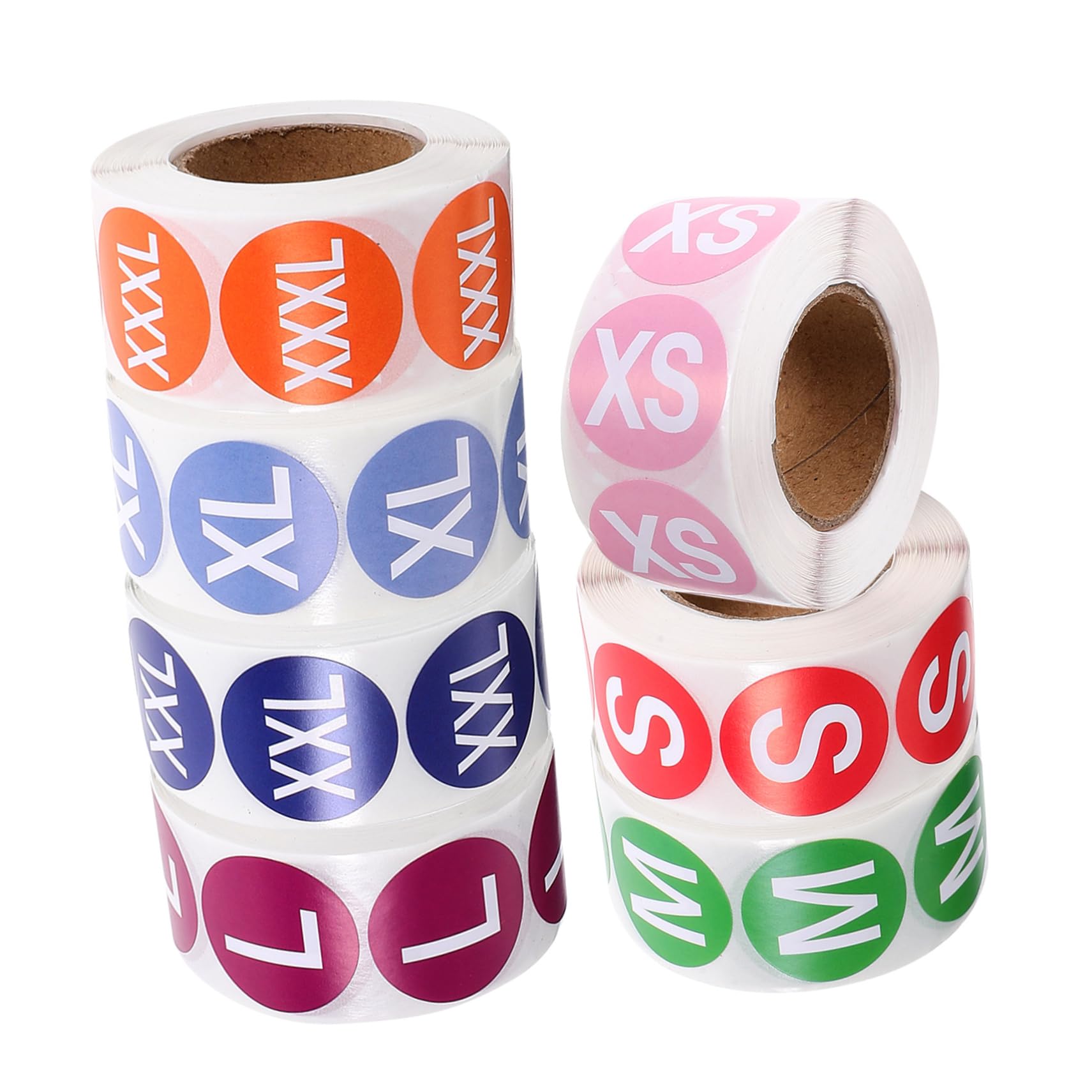 LALAFINA 21rotoli Etichette Adesive Per Abbigliamento Taglie - Stickers Autoadesivi Per Organizzare Vestiti Facili Da Applicare e Resistenti Per Uso Domestico e Al Dettaglio