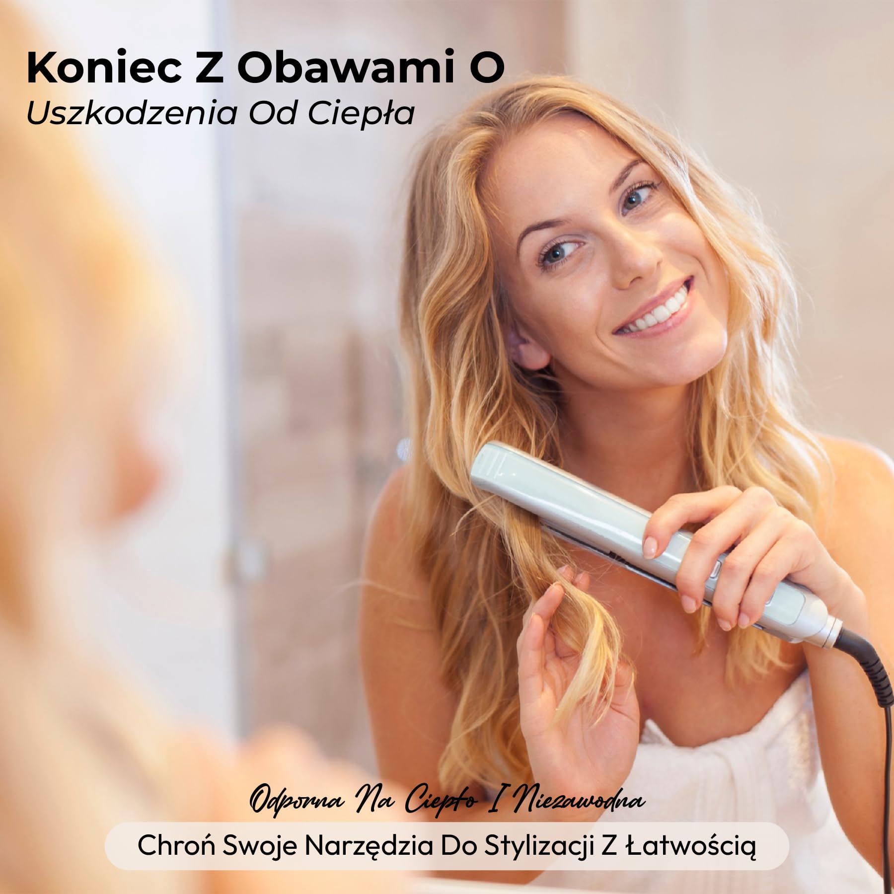 Glamza Mata Odporna Na Ciepło I Etui Na Prostownicę Z Matą Termiczną - Bezpieczne Etui Z Filcu Chroniące Powierzchnie Przed Ciepłem - Idealne Do Domu, Podróży I Salonu - Czarny
