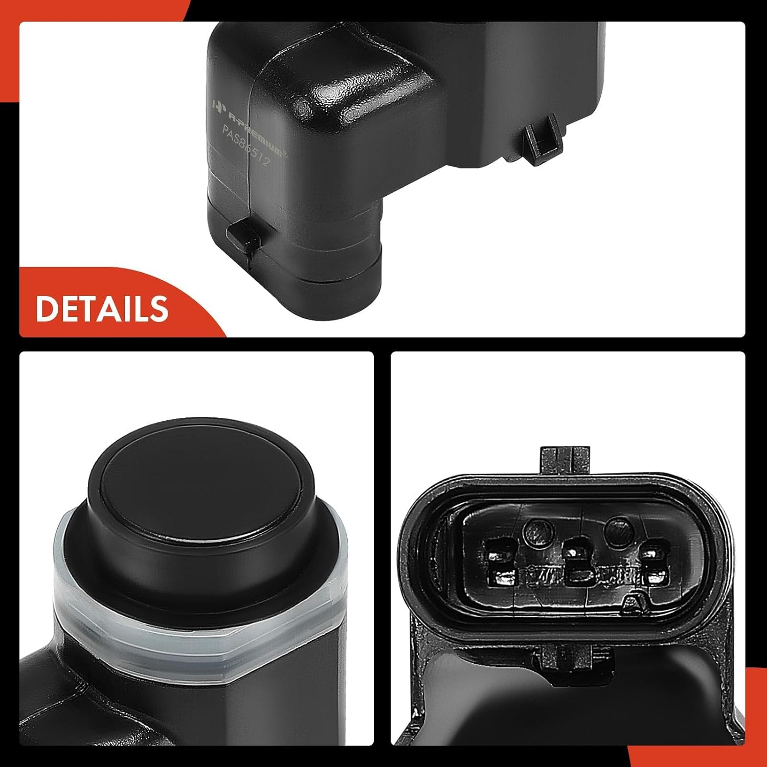 A-Premium Front Reverse Backup Parking Assist Sensor Compatible with Select Volvo Models - XC70 2008-2014, S80 2007-2014, V70 2008-2010, Replace# 31341638, 30786512