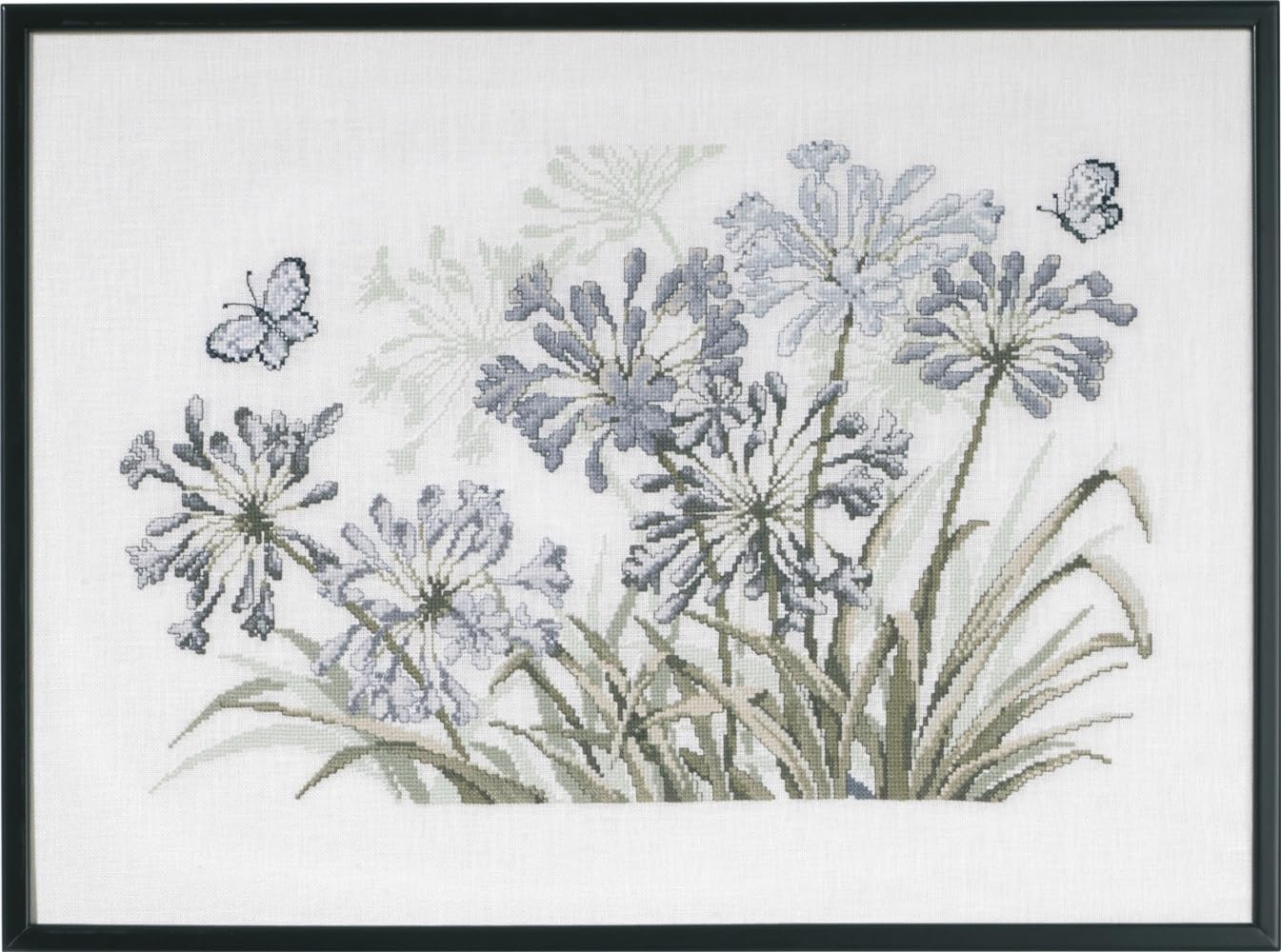 Kit de broderie au point de croix Lys gris Permin 58x42 cm