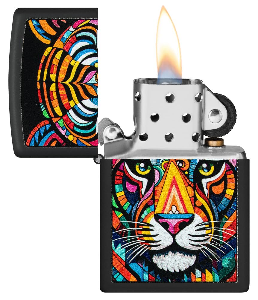 Amazon.co.jp: Zippo タイガーストライプデザインブラックマット 
