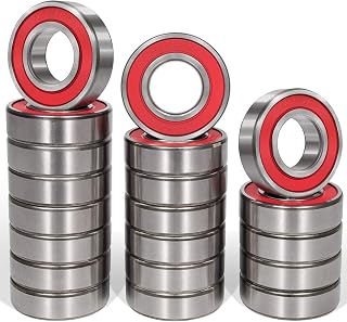 20 Pcs 6203-2RS Ball Bearings (17x40x12mm) Double Rubber Red Seal Bearing, Deep Groove for Garden Machinery,Electric Toys and Tool, etc.