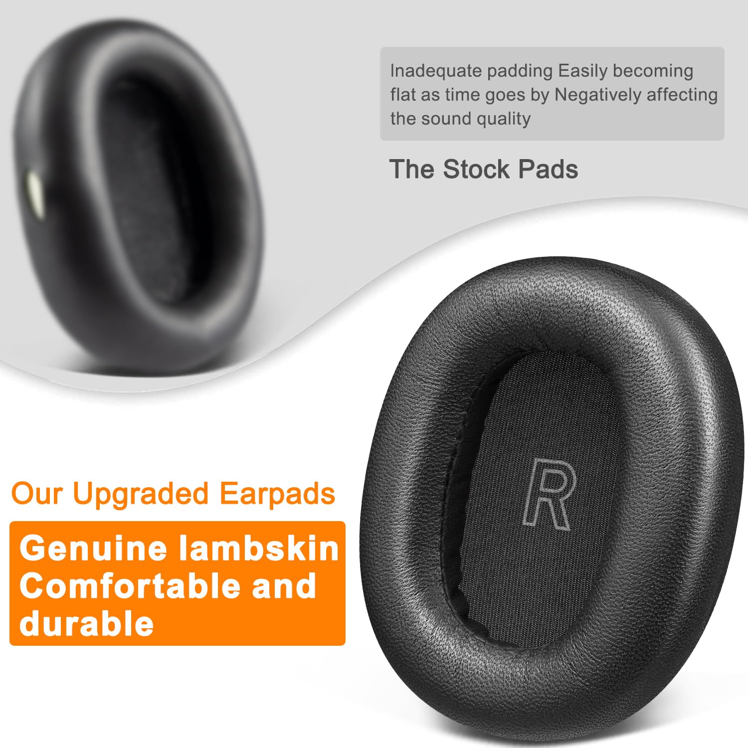 SOULWIT Coussinets de Rechange en Peau d’Agneau pour Bang & Olufsen Beoplay H95, Casques Over-Ear avec Annulation de Bruit Active, Coussinets d’Oreille en Mousse à mémoire de Forme de Haute densité