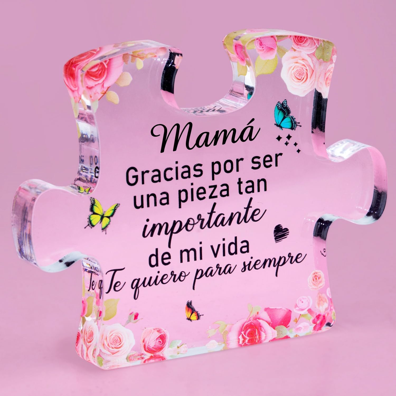FANAOREN Regalos Dia de la Madre, Regalo Mama, Placa Acrílica en Forma de Puzzle, Regalo Madre Cumpleaños, Navidad, Dia de la Madre Regalos Originales