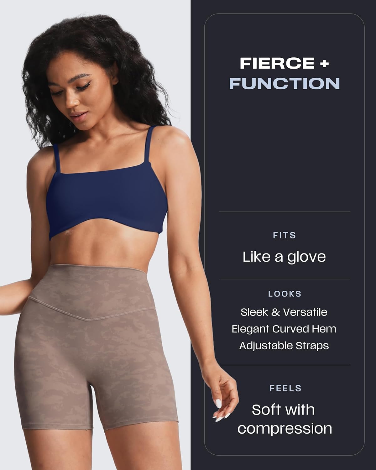 Aoxjox Women's Define Sculpt Bandeau Bras Workout Curved Training Fitness Running Yoga Crop Tank - Image 2