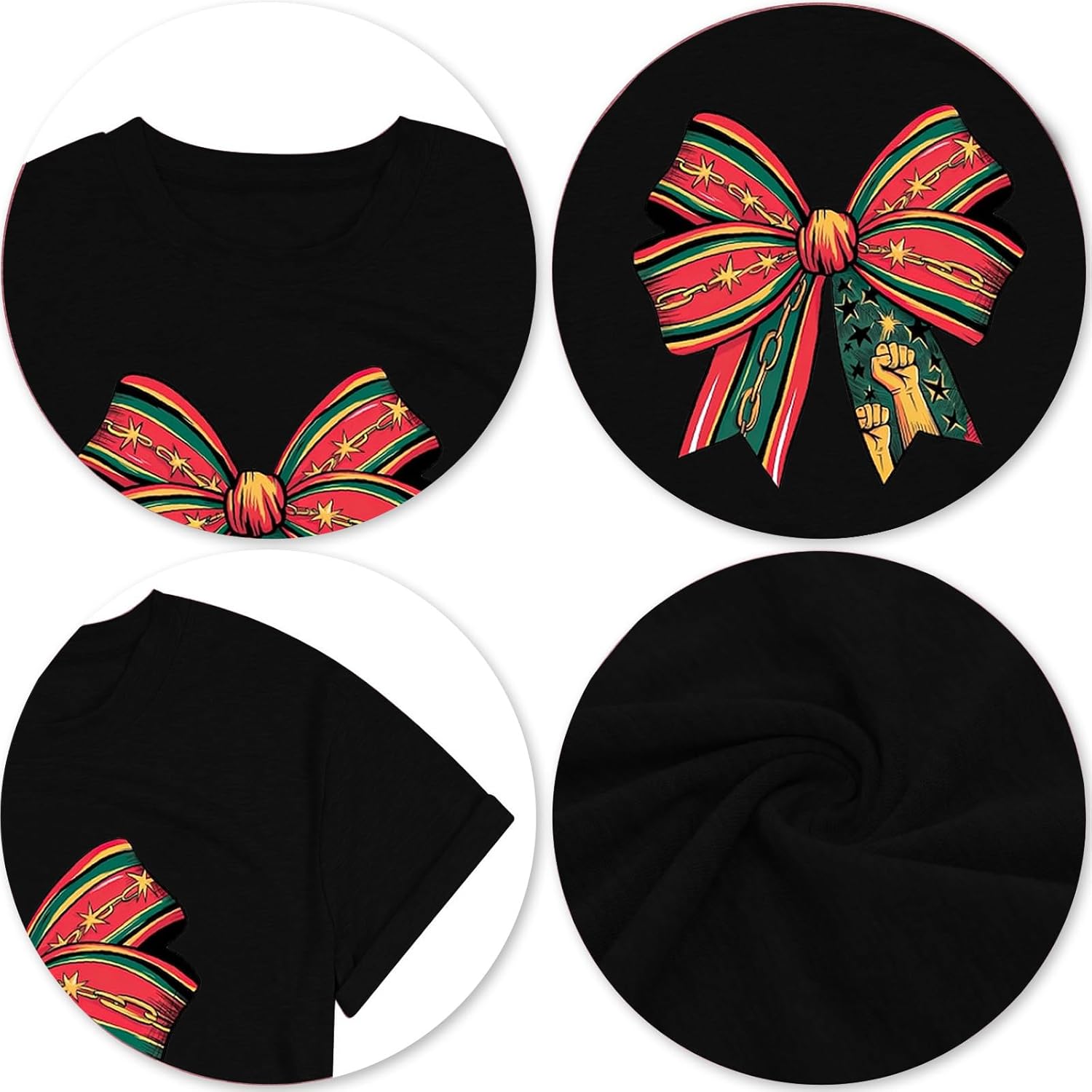 Black History Shirts Women Black History Month T-Shirt African American Culture Graphic Tee Tops - Image 6