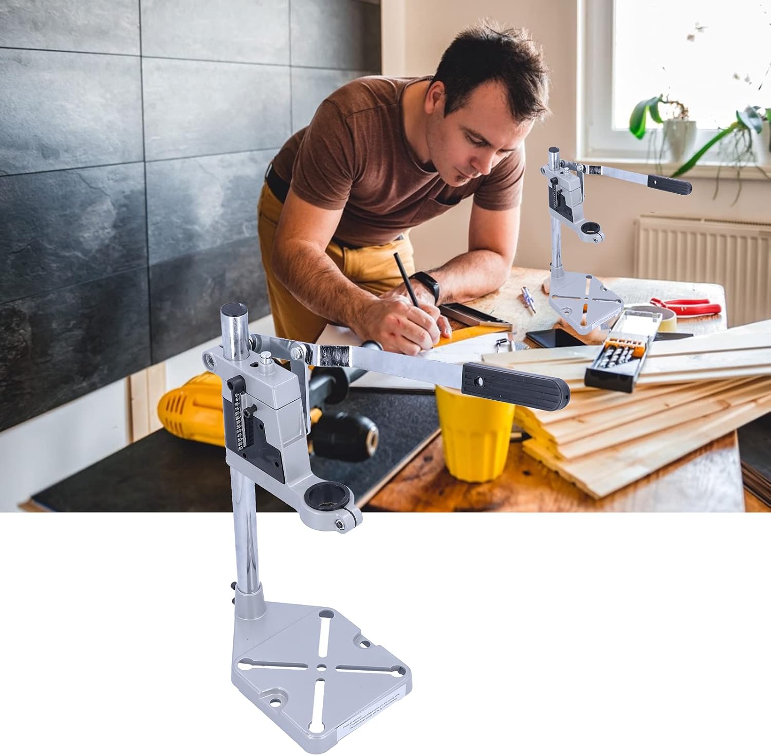 Drill Press Stand Base, Adjustable Lifting Set for Electric Drills, Bench Drills & Rotating Tools, Premium 1 Set for Workshop Use