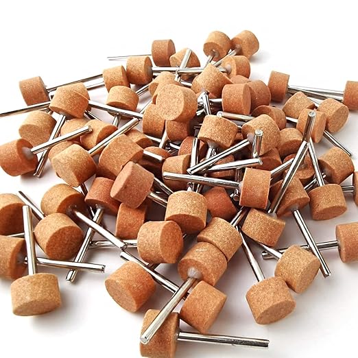50Pieces Abrasive Mounted Stone Grinding Wheel Head Mounted Grinding Point Stone Heads for Dremel Rotary Tool Grinding Stone Wheel Head Dremel Accessories 1/8 Inch Shank