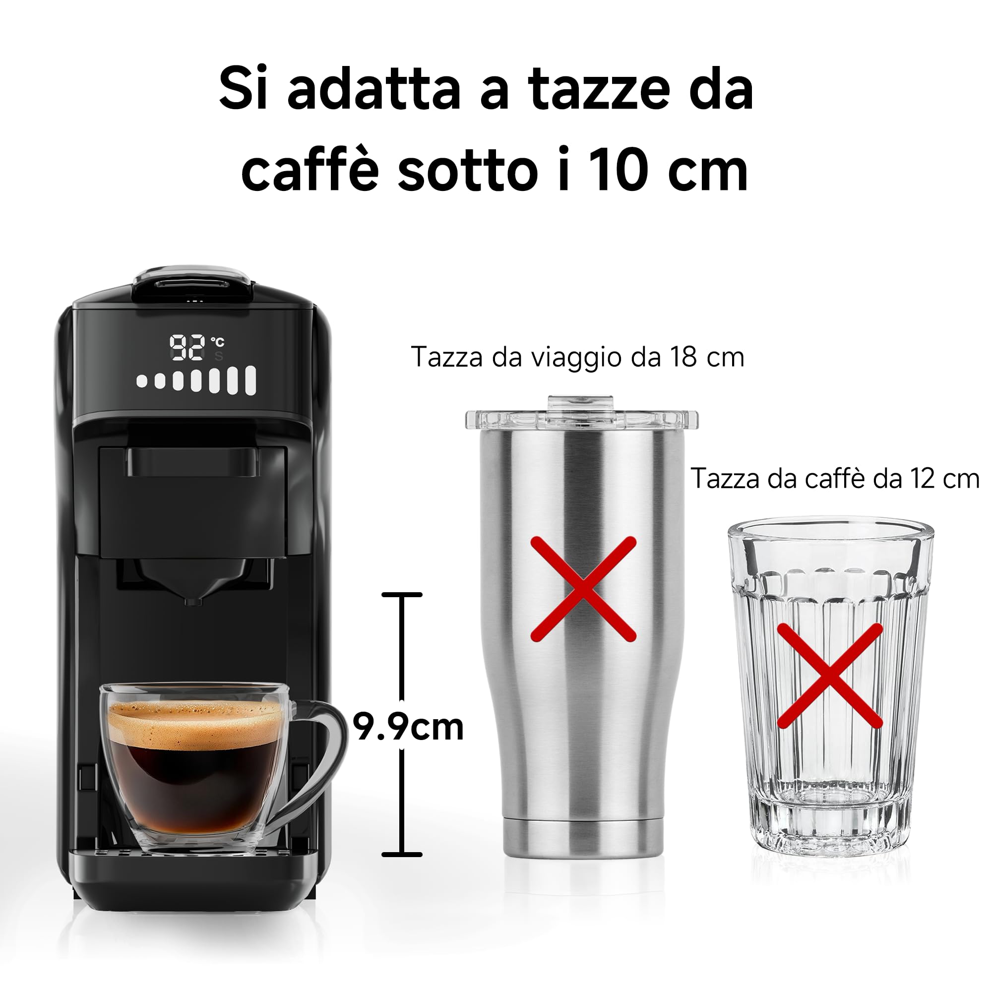 HIBREW H1B - Macchina da caffè 6 in 1, programmabile, per caffè espresso caldo/freddo, temperatura e volume della tazza regolabili