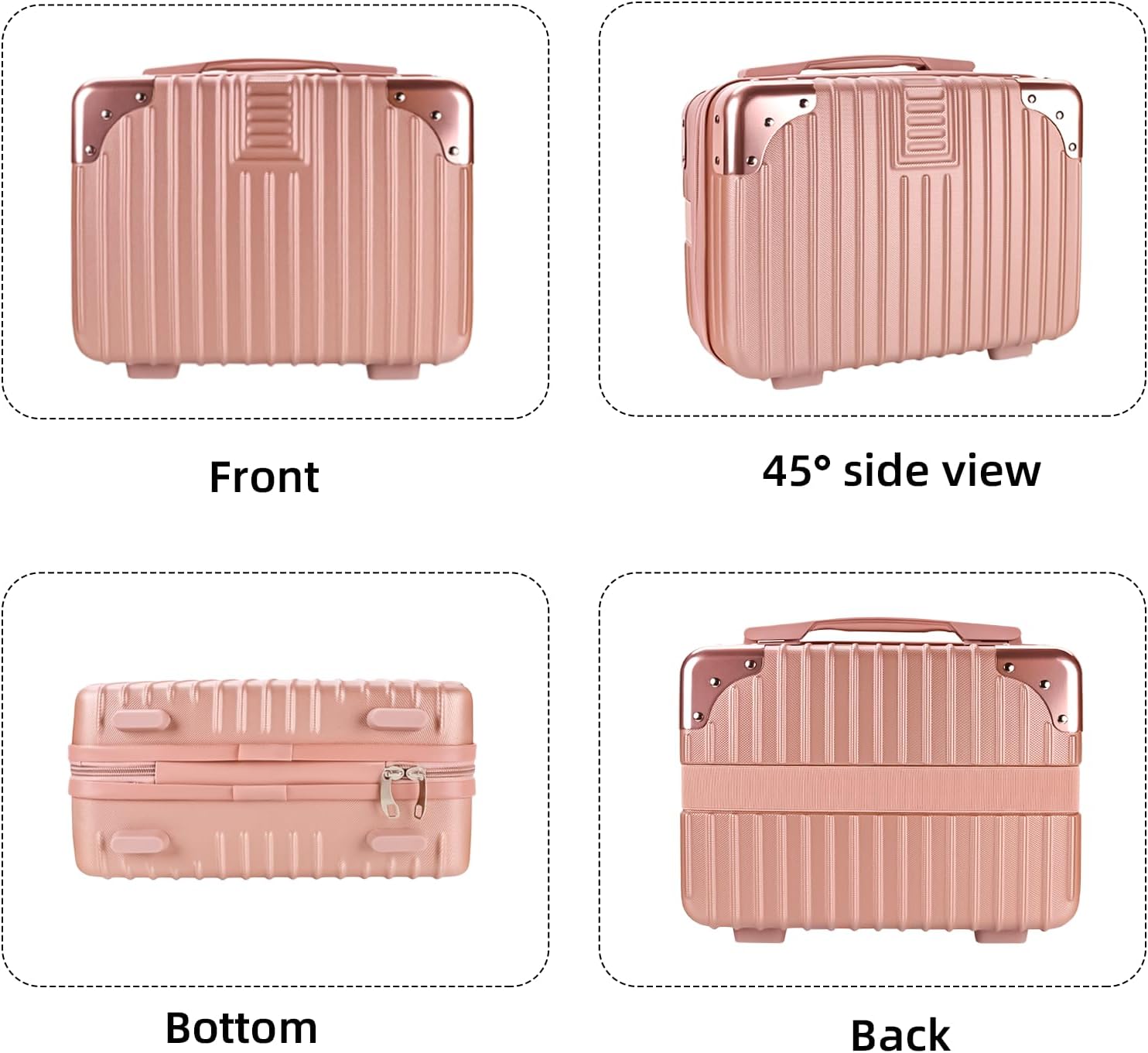 14inch Hard Shell Cosmetic Organizer Travel Train Hand Luggage Small Portable Carrying Suitcase Makeup Case Bag for Women Toiletry - Image 5