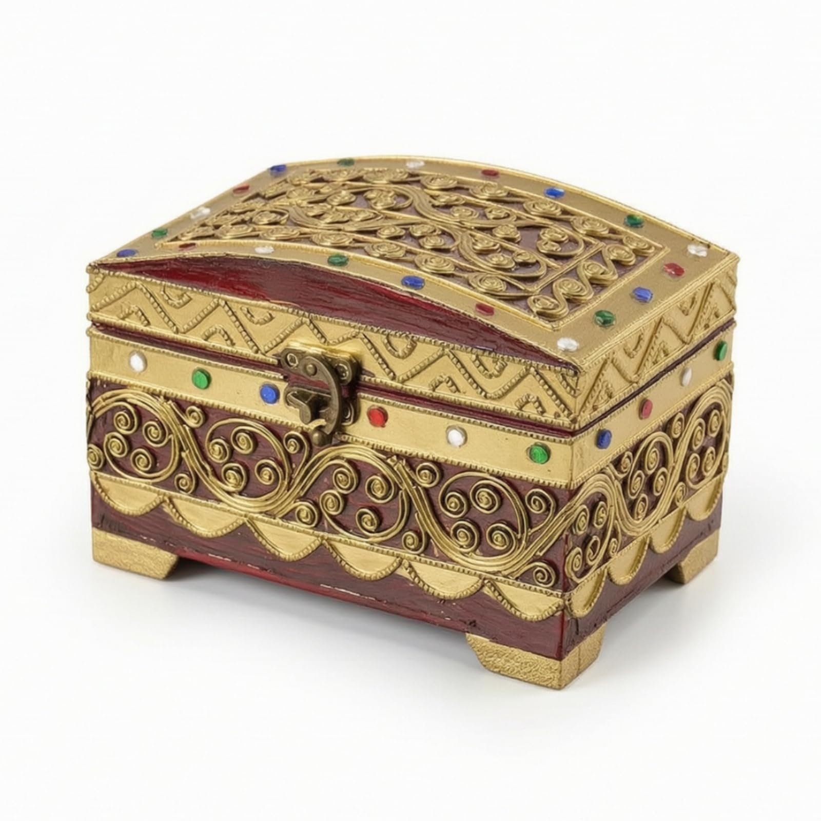 Coffret à bijoux en bois Qianly rouge parfait sur une coiffeuse ou dans un dressing