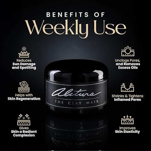 Miniatura 2 de Alitura Clay Mask Tratamiento facial orgánico para hombres y mujeres 71 onzas