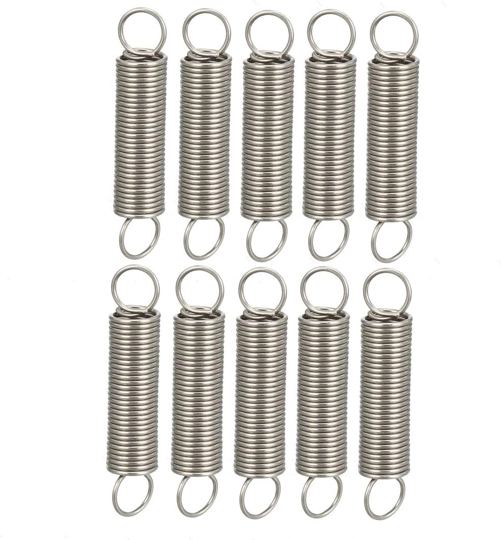 15 Stück Zugfedern Edelstahl - Doppelhaken 4mm AD, 20mm Länge