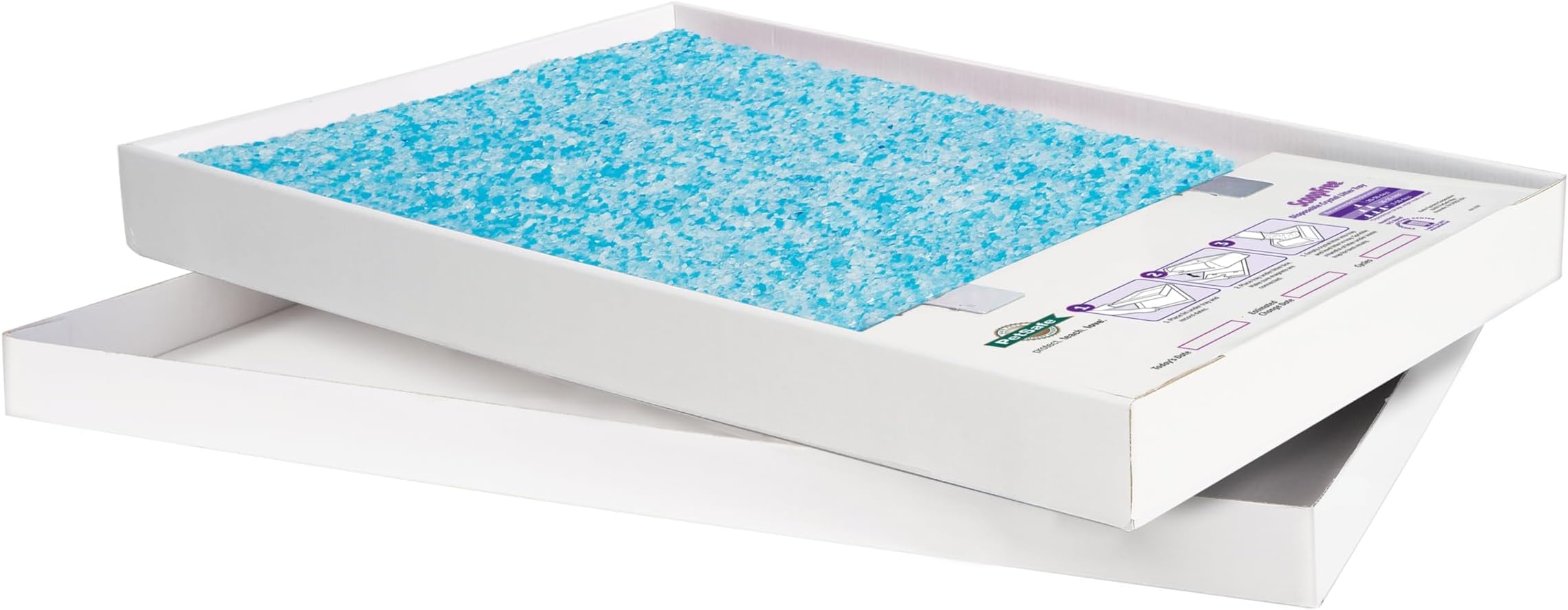 ScoopFree Replacement Crystal Cat Litter Tray, Self-Cleaning Automatic Cat Litter Box, Tray Refills, Dust Free Non-Clumping, Odour Control (Pack of 1), White, Blue
