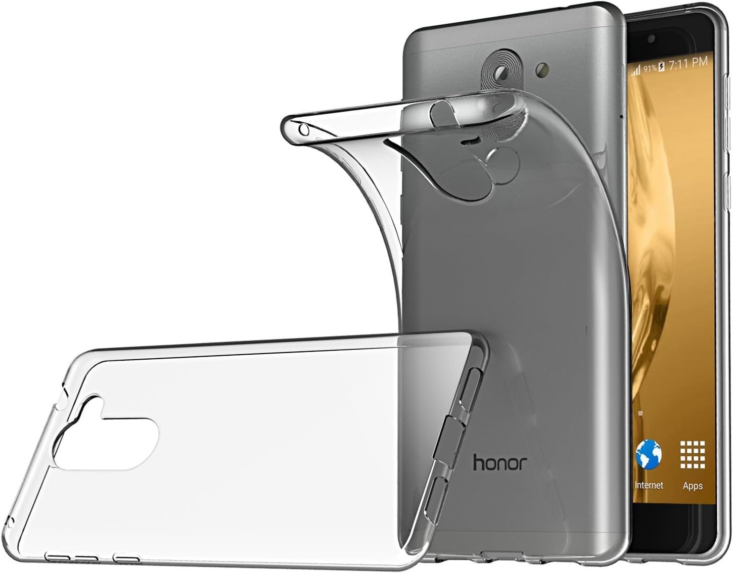 Lanseed Crystal Clear Silicone Protective Case for Huawei Honor 6X Case - TPU Bumper Cover