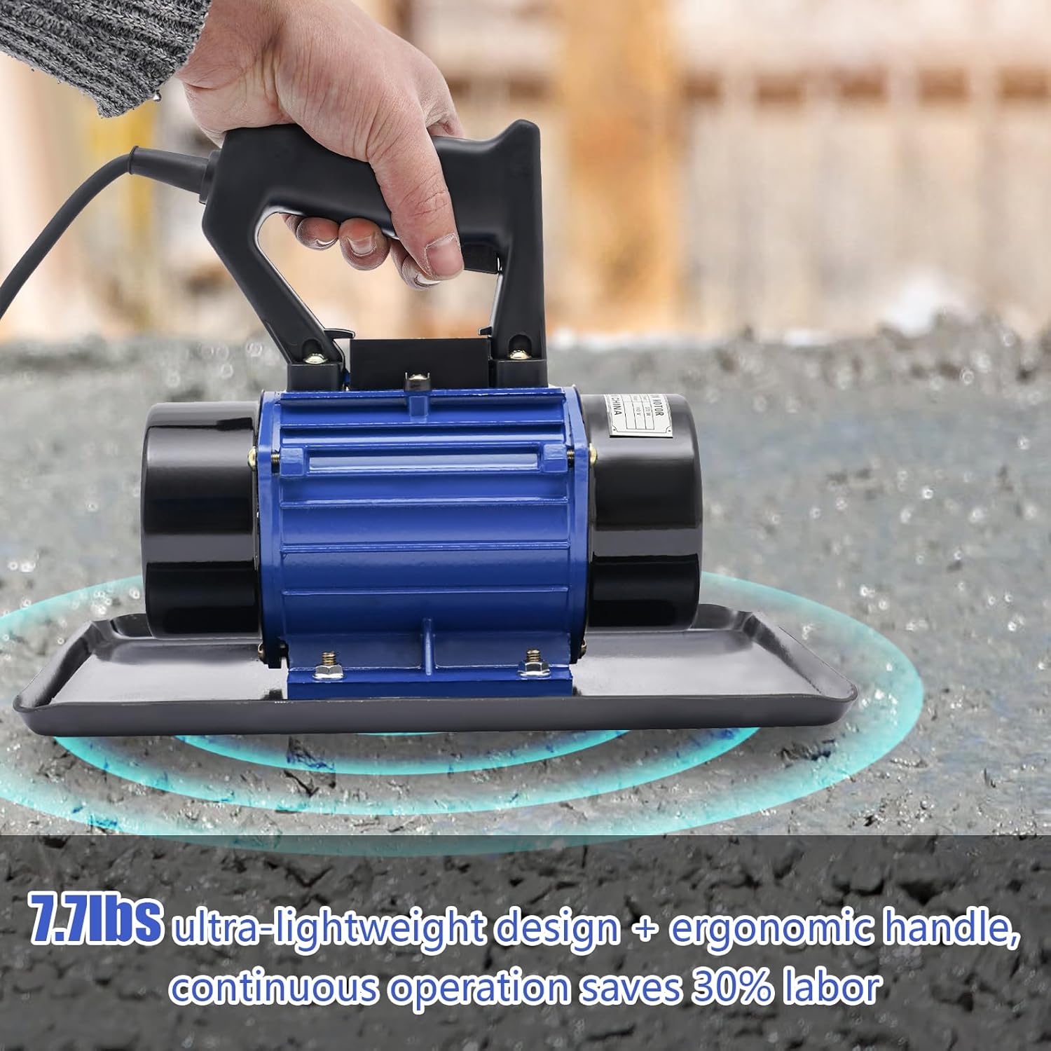 Electric Concrete Vibrator, 110V 370W Portable Cement Vibrating Machine, 3500 RPM Cement Smoother, Industrial Vibrating Troweling Machine