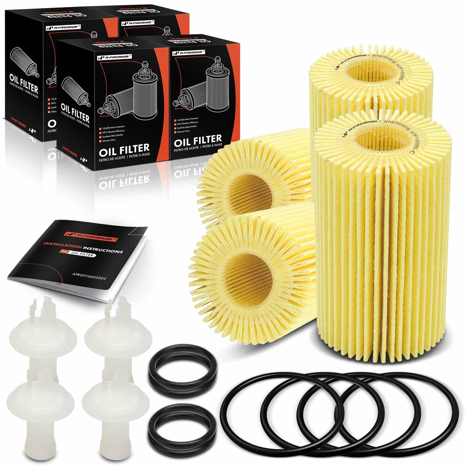 A-Premium 4-PC 10K Oil Filter