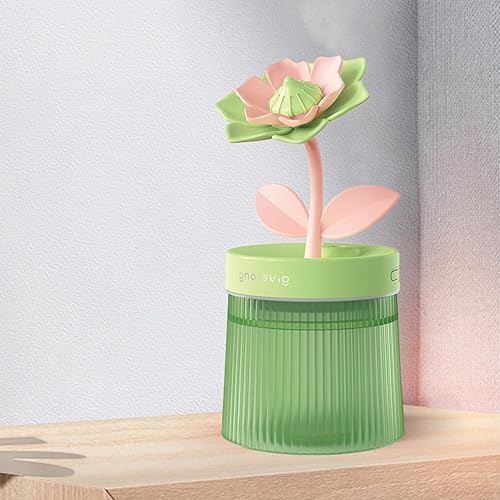 Miniatura 4 de Humidificador de niebla fría de 8.8 fl oz con linda flor, humidificador USB con luz, difusor de aceite esencial, difusor de aceite de aromaterapia