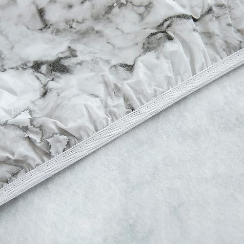 Miniatura 3 de NLMUVW Mantel redondo de vinilo ajustable con borde elástico, 100 % impermeable, a prueba de aceite, mantel de PVC para interiores y exteriores,