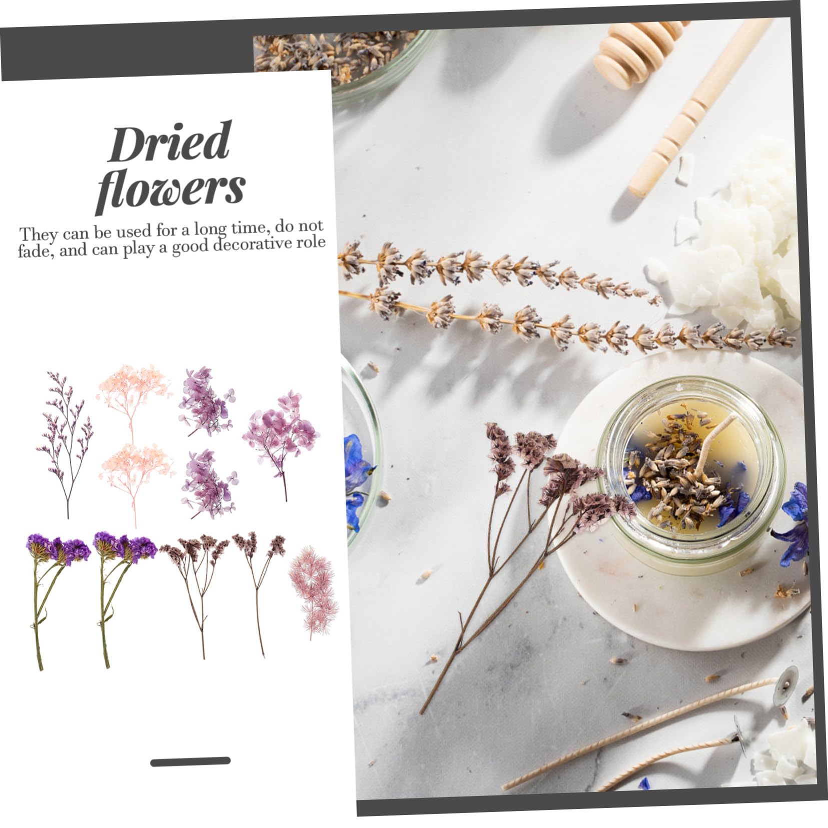 Abaodam 5ensembles Fleurs Séchées Naturelles pour Matériaux Artisanaux Décoration Unique pour Scrapbooking Manucure Et Créations Personnelles pour La Créativité