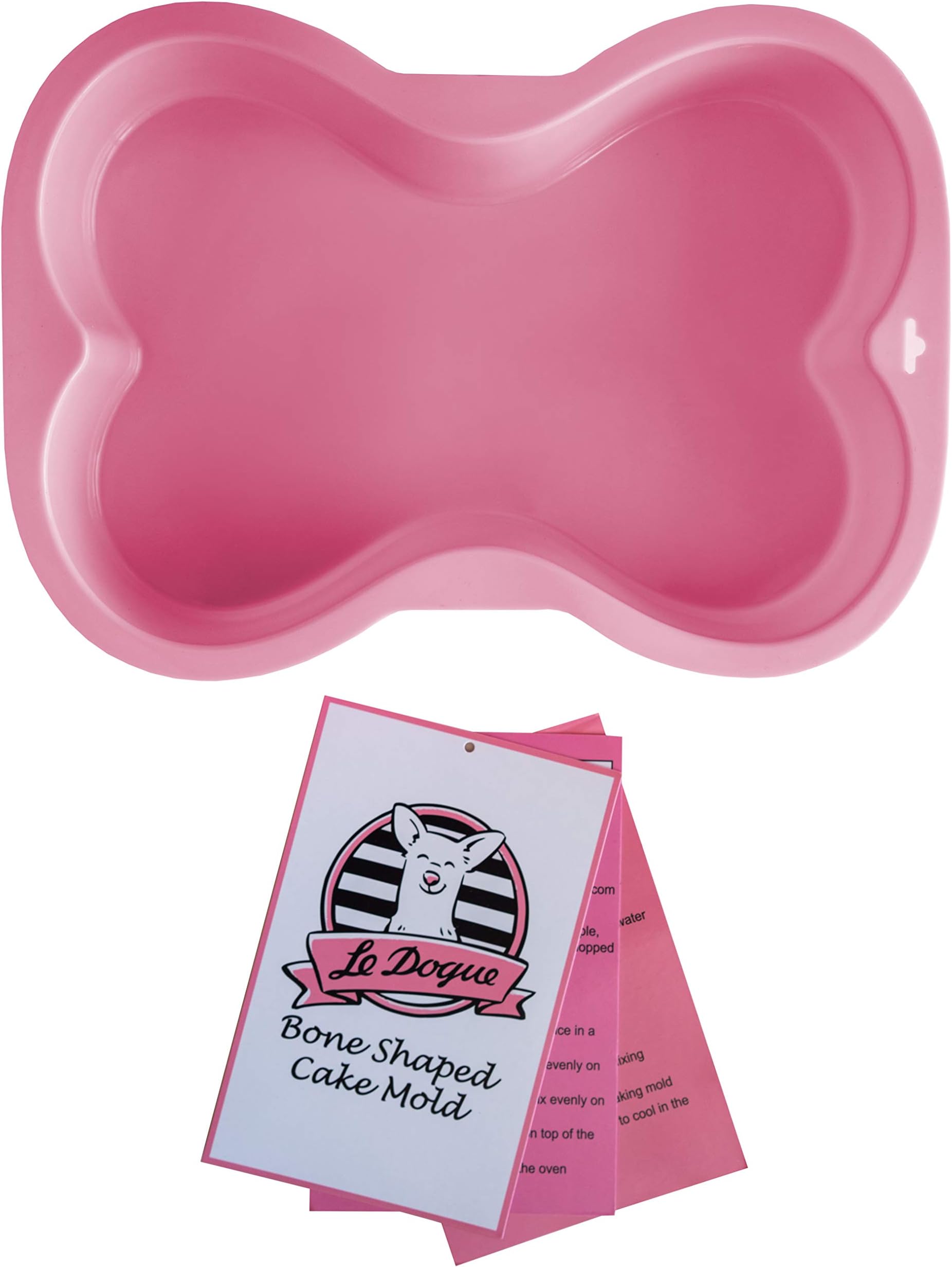 Premium Dog Birthday Cake Pan - Bone Shaped Mold With Recipe Cards Kit, FDA and LFGB Silicone Tray for Dogs and Puppy Cakes