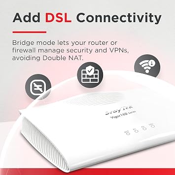 DrayTek Vigor 166, G.fast & VDSL2 Modem, IPv6 and IPv4, 2 Gigabit LAN Ports, Compatible With IPTV (Sky), Wall Or Shelf Mountable