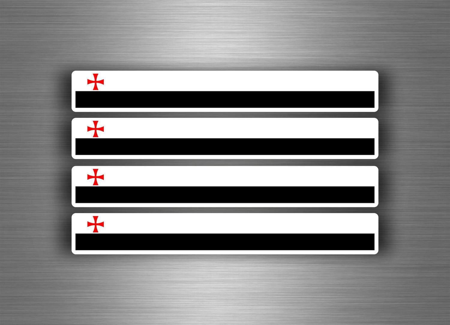 Akachafactory 4 x Sticker Car Motorcycle Stripes Flag Tuning Templar Knight
