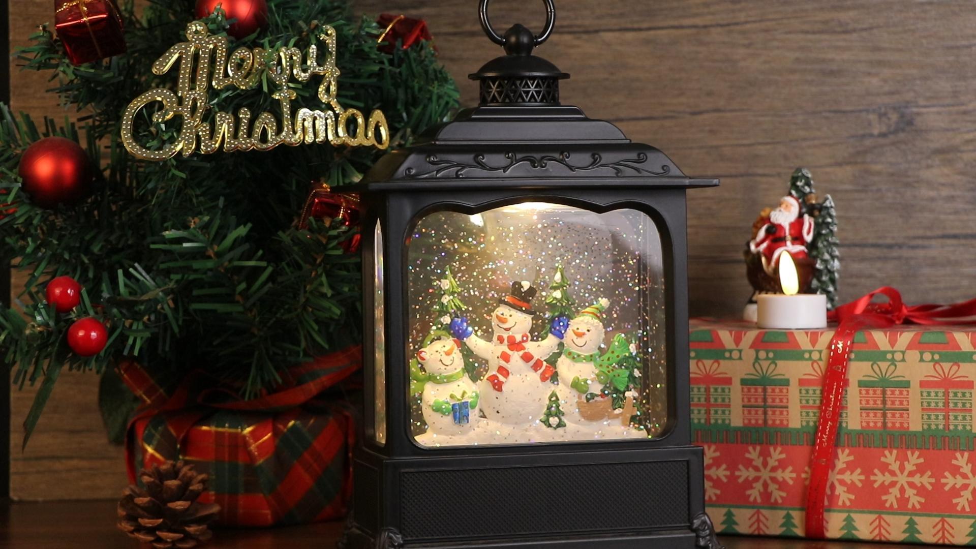 Amazon.com: Eldnacele Musical Snow Globe Lantern with Timer