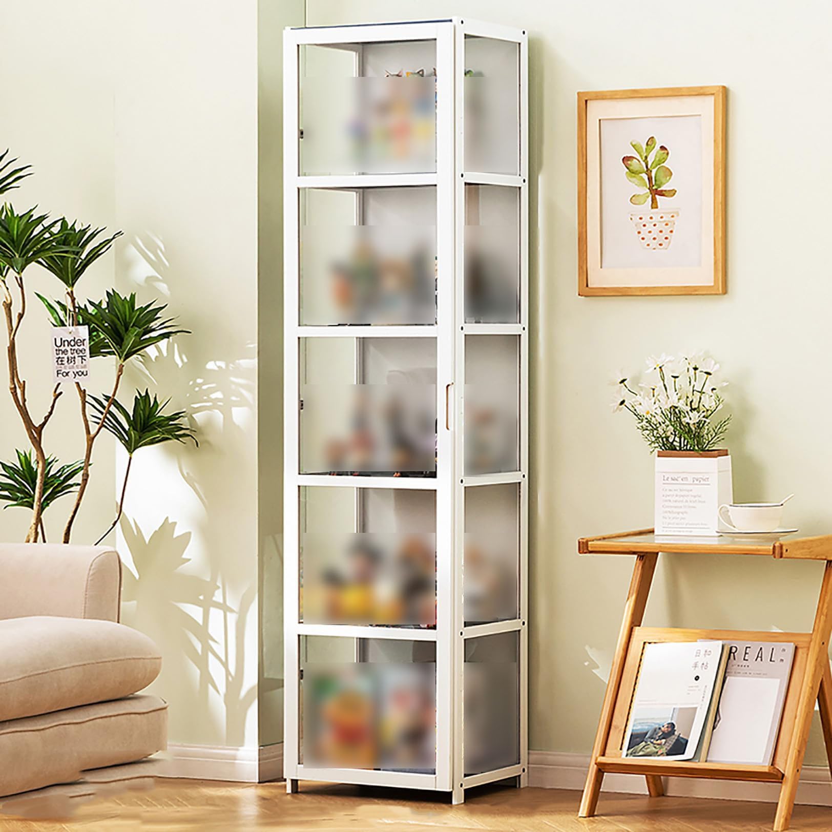 Acrylic Display Stand for Collectibles 4/5 Step Showcase Cabinet for Living Room and Office