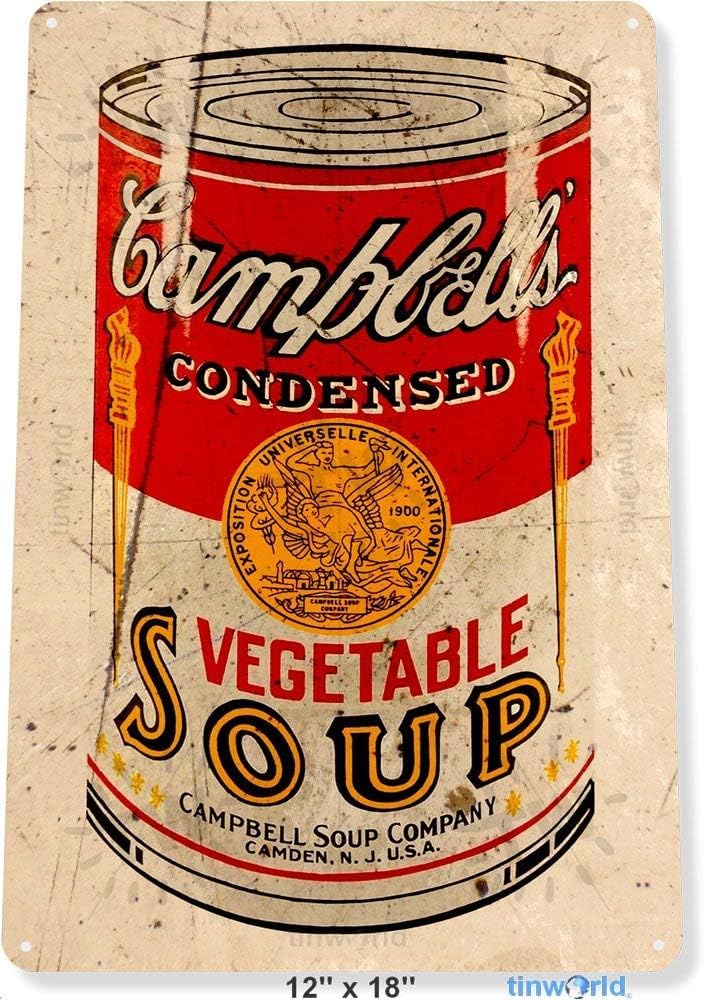 Bioprocess Campbell's Soup Can Metal Garden Kitchen Farm Cottage Shop Store Metal Tin Sign 8X12 Inches