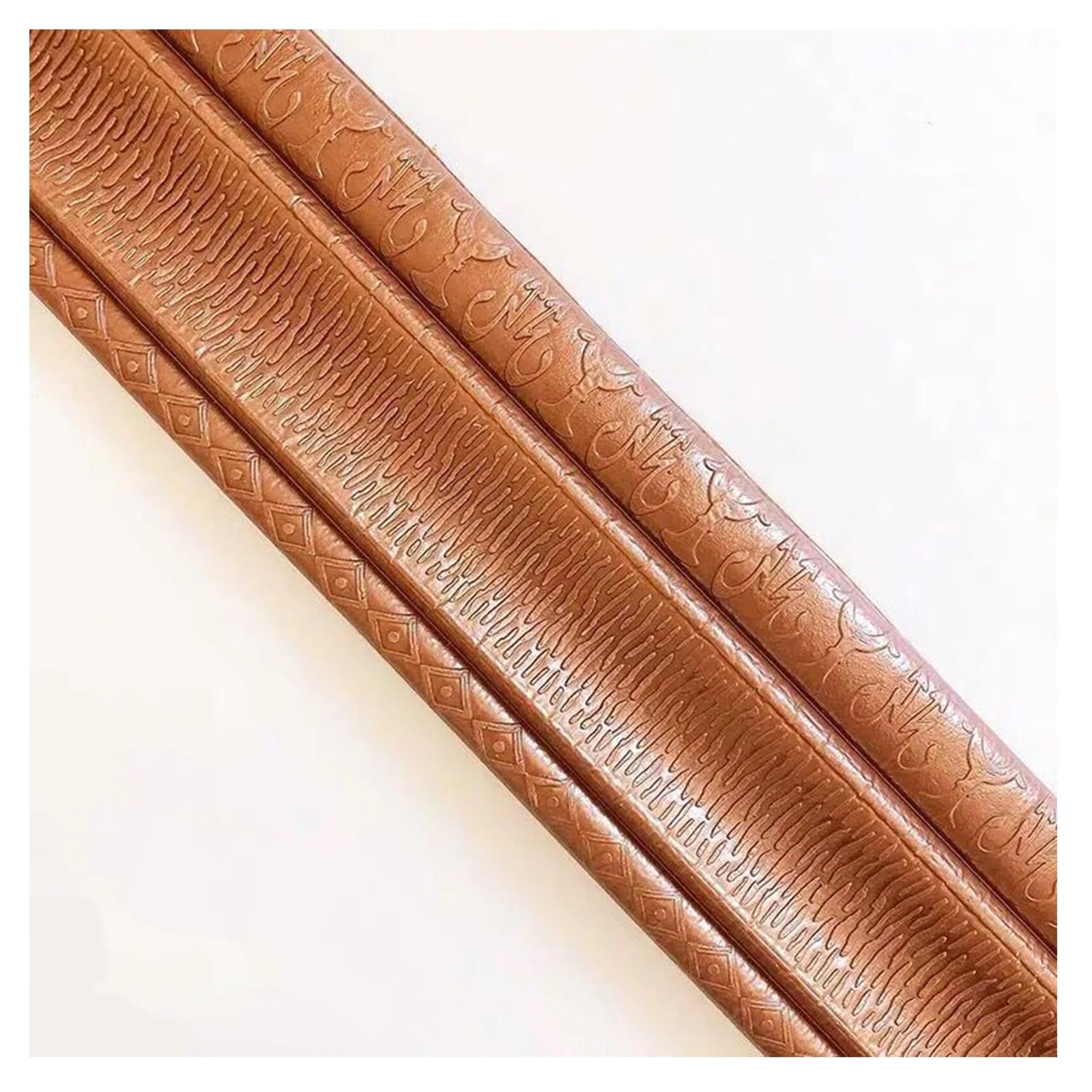 Peel and stick molding, Peel and Stick Wallpaper Border Stickers,skirting Board Trim, 3D Sticky Decorative Wall Borders Baseboard Length 2. Width 8cm PVC Cover Molding Flexible Caulk Strips(Brown)