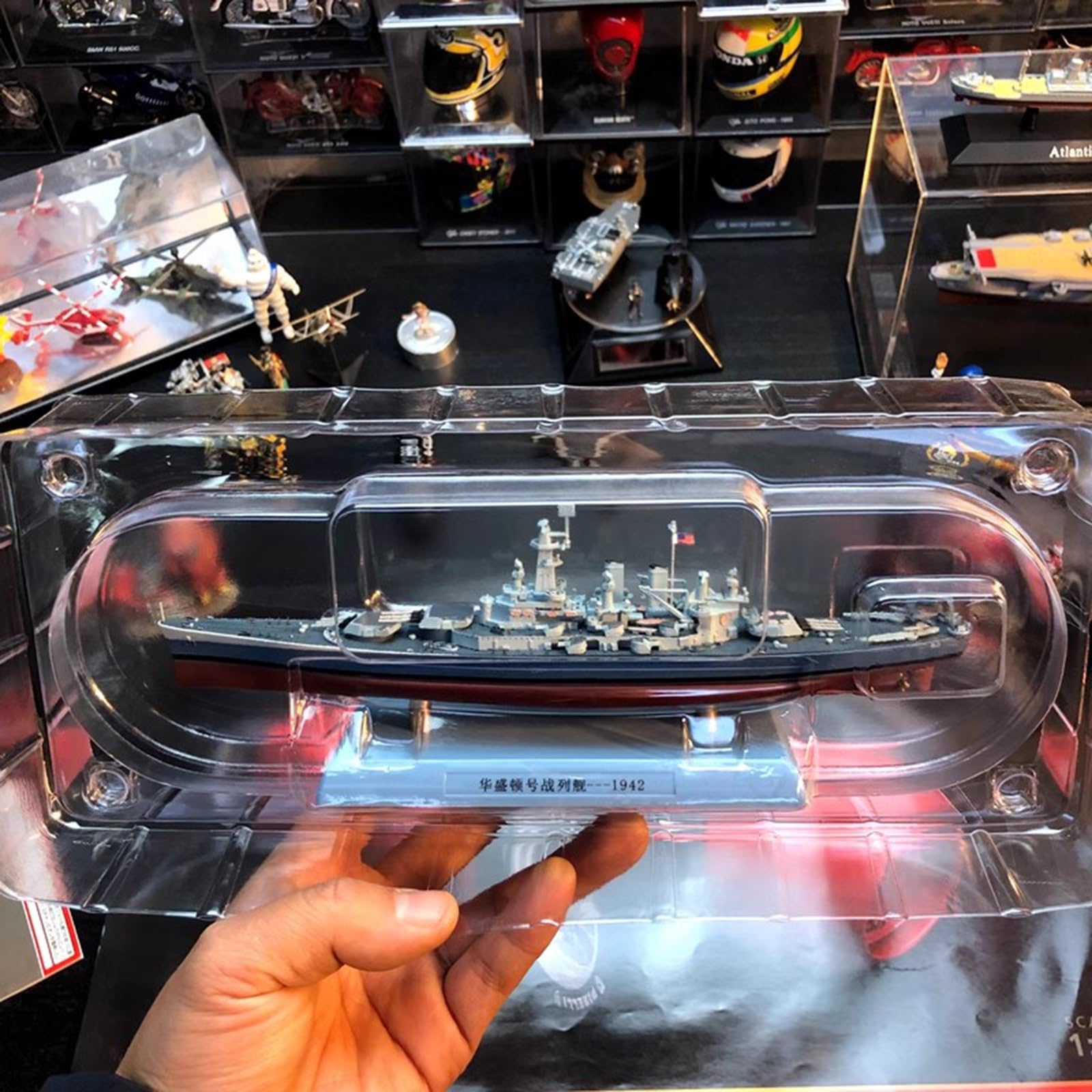 1:1000 Schlacht USS Washington BB-56 Kriegsschiff Schlachtschiff Modell Kleberfreie Farbtrennung Fertige Ornamente Militärische Hobby-Sammlungsgeschenke