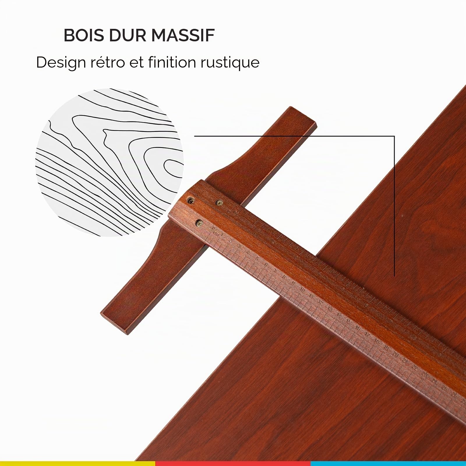 MEEDEN Ensemble Table de Dessin Vintage en Bois et Tabouret, Chaise d'artiste et Table d'artisanat avec Hauteur réglable, Plateau inclinable pour œuvres d'art, Design Graphique, écriture