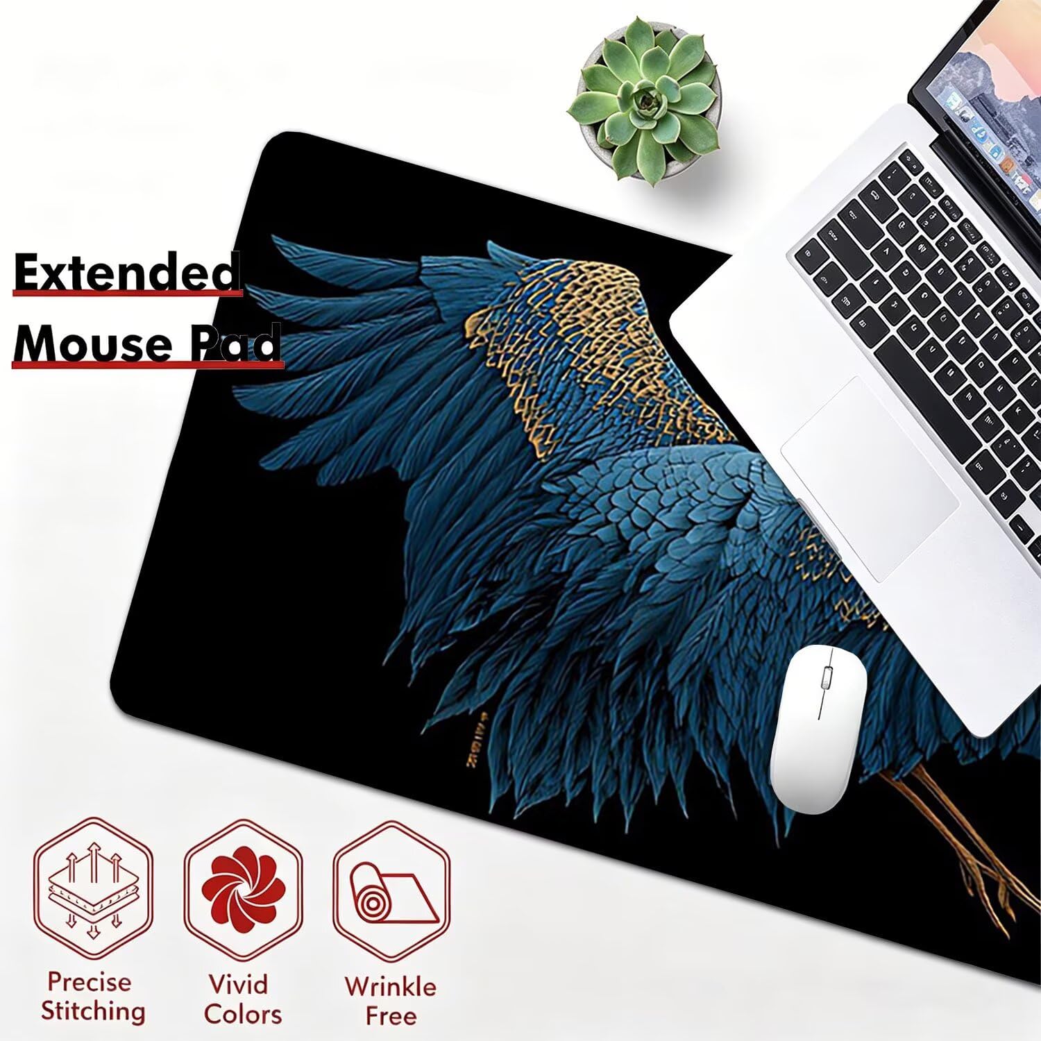Tappetino Mouse Gaming XXL, Grande Mousepad 1200x600x4mm nero cane 0x0-227 | Tappetino Scrivania con Base in Gomma Antiscivolo Bordi Cuciti per Computer, PC, Migliora la Precisione e la Velocità