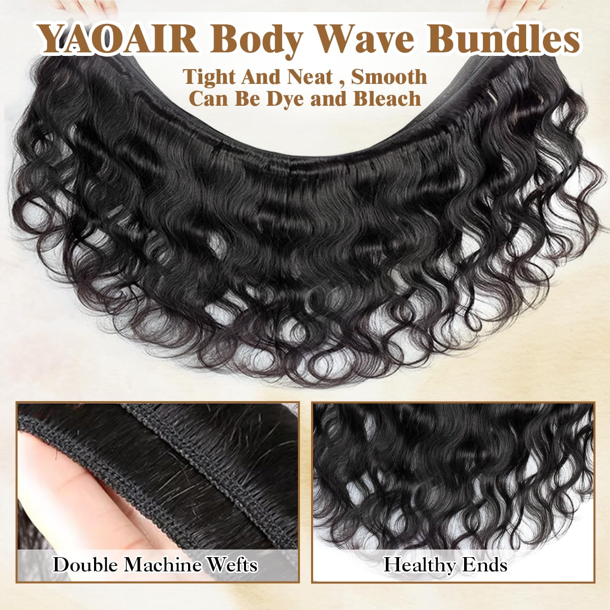 Amazon.com : 16A Raw Human Hair Bundles,4 Bundles 18 20 22  display picture 2