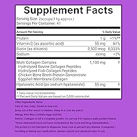 Vista 4 de Péptidos de colágeno múltiple en polvo, 1 libra, péptidos de proteína hidrolizada Tipo I, II, III, V, X, péptidos de colágeno hidrolizados