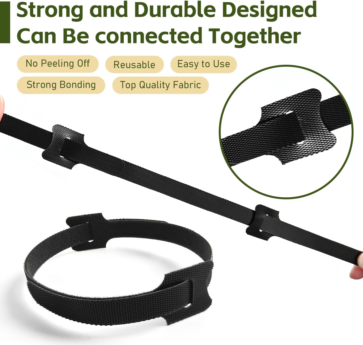 128Pcs 6in Cable Ties, Adjustable Cable Straps Wire Organizer Cord Wrap, Hook and Loop Cable Management