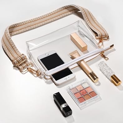 BS-VOG Clear Purse for Stadium Events, Clear Bag for Women Adjustable Strap
