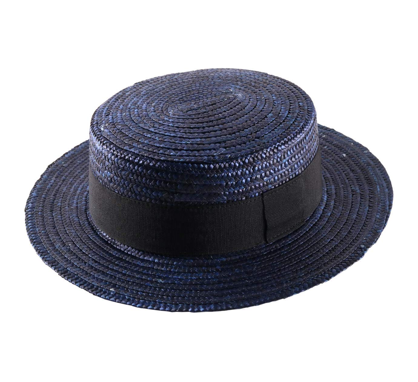 Classic Italy Unisex Bleu - Boater Hat Straw Boater - Size 56 Cm